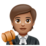 Whatsapp design of the judge: medium skin tone emoji verson:2.23.2.72