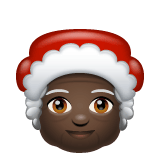 Whatsapp design of the Mrs. Claus: dark skin tone emoji verson:2.23.2.72