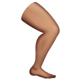 Whatsapp design of the leg: medium skin tone emoji verson:2.23.2.72