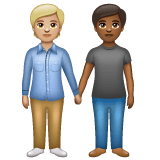 Whatsapp design of the people holding hands: medium-light skin tone medium-dark skin tone emoji verson:2.23.2.72