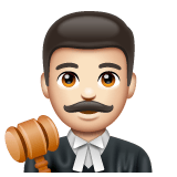 Whatsapp design of the man judge: light skin tone emoji verson:2.23.2.72