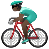 Whatsapp design of the man biking: dark skin tone emoji verson:2.23.2.72
