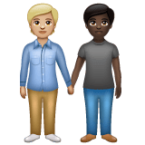Whatsapp design of the people holding hands: medium-light skin tone dark skin tone emoji verson:2.23.2.72