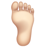 Whatsapp design of the foot: light skin tone emoji verson:2.23.2.72