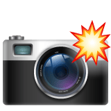 Whatsapp design of the camera with flash emoji verson:2.23.2.72
