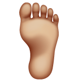 Whatsapp design of the foot: medium-light skin tone emoji verson:2.23.2.72
