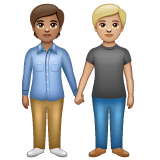 Whatsapp design of the people holding hands: medium skin tone medium-light skin tone emoji verson:2.23.2.72