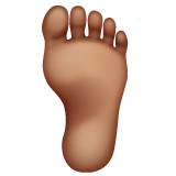 Whatsapp design of the foot: medium skin tone emoji verson:2.23.2.72