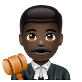 Whatsapp design of the man judge: dark skin tone emoji verson:2.23.2.72