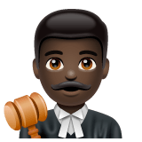 Whatsapp design of the man judge: dark skin tone emoji verson:2.23.2.72