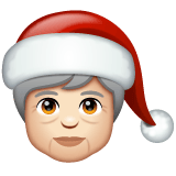 Whatsapp design of the mx claus: light skin tone emoji verson:2.23.2.72