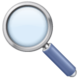 Whatsapp design of the magnifying glass tilted left emoji verson:2.23.2.72