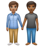 Whatsapp design of the people holding hands: medium skin tone medium-dark skin tone emoji verson:2.23.2.72