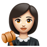 Whatsapp design of the woman judge: light skin tone emoji verson:2.23.2.72