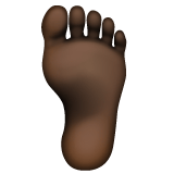 Whatsapp design of the foot: dark skin tone emoji verson:2.23.2.72