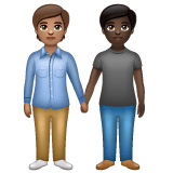 Whatsapp design of the people holding hands: medium skin tone dark skin tone emoji verson:2.23.2.72