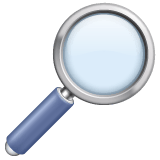 Whatsapp design of the magnifying glass tilted right emoji verson:2.23.2.72
