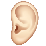 Whatsapp design of the ear: light skin tone emoji verson:2.23.2.72