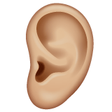 Whatsapp design of the ear: medium-light skin tone emoji verson:2.23.2.72