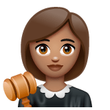 Whatsapp design of the woman judge: medium skin tone emoji verson:2.23.2.72