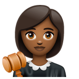 Whatsapp design of the woman judge: medium-dark skin tone emoji verson:2.23.2.72
