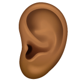 Whatsapp design of the ear: medium-dark skin tone emoji verson:2.23.2.72