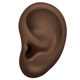 Whatsapp design of the ear: dark skin tone emoji verson:2.23.2.72