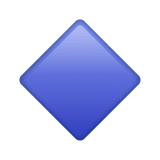 Whatsapp design of the small blue diamond emoji verson:2.23.2.72