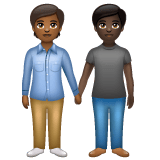 Whatsapp design of the people holding hands: medium-dark skin tone dark skin tone emoji verson:2.23.2.72