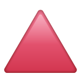 Whatsapp design of the red triangle pointed up emoji verson:2.23.2.72