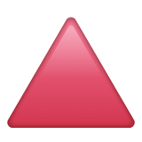 Whatsapp design of the red triangle pointed up emoji verson:2.23.2.72