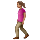 Whatsapp design of the woman walking: medium skin tone emoji verson:2.23.2.72