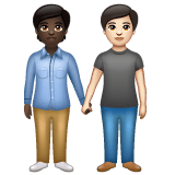 Whatsapp design of the people holding hands: dark skin tone light skin tone emoji verson:2.23.2.72