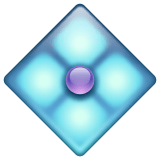 Whatsapp design of the diamond with a dot emoji verson:2.23.2.72
