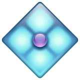 Whatsapp design of the diamond with a dot emoji verson:2.23.2.72