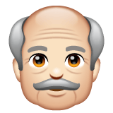 Whatsapp design of the old man: light skin tone emoji verson:2.23.2.72