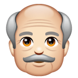 Whatsapp design of the old man: light skin tone emoji verson:2.23.2.72