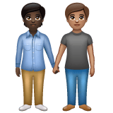 Whatsapp design of the people holding hands: dark skin tone medium skin tone emoji verson:2.23.2.72