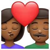 Whatsapp design of the kiss: woman man medium-dark skin tone emoji verson:2.23.2.72