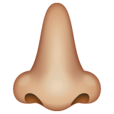 Whatsapp design of the nose: medium-light skin tone emoji verson:2.23.2.72