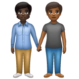 Whatsapp design of the people holding hands: dark skin tone medium-dark skin tone emoji verson:2.23.2.72