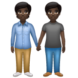 Whatsapp design of the people holding hands: dark skin tone emoji verson:2.23.2.72