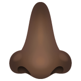 Whatsapp design of the nose: dark skin tone emoji verson:2.23.2.72