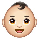 Whatsapp design of the baby: light skin tone emoji verson:2.23.2.72