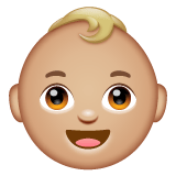 Whatsapp design of the baby: medium-light skin tone emoji verson:2.23.2.72