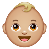 Whatsapp design of the baby: medium-light skin tone emoji verson:2.23.2.72