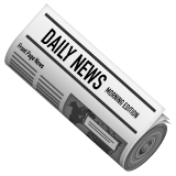 Whatsapp design of the rolled-up newspaper emoji verson:2.23.2.72