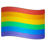 Whatsapp design of the rainbow flag emoji verson:2.23.2.72