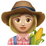Whatsapp design of the woman farmer: medium-light skin tone emoji verson:2.23.2.72