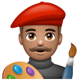 Whatsapp design of the man artist: medium skin tone emoji verson:2.23.2.72